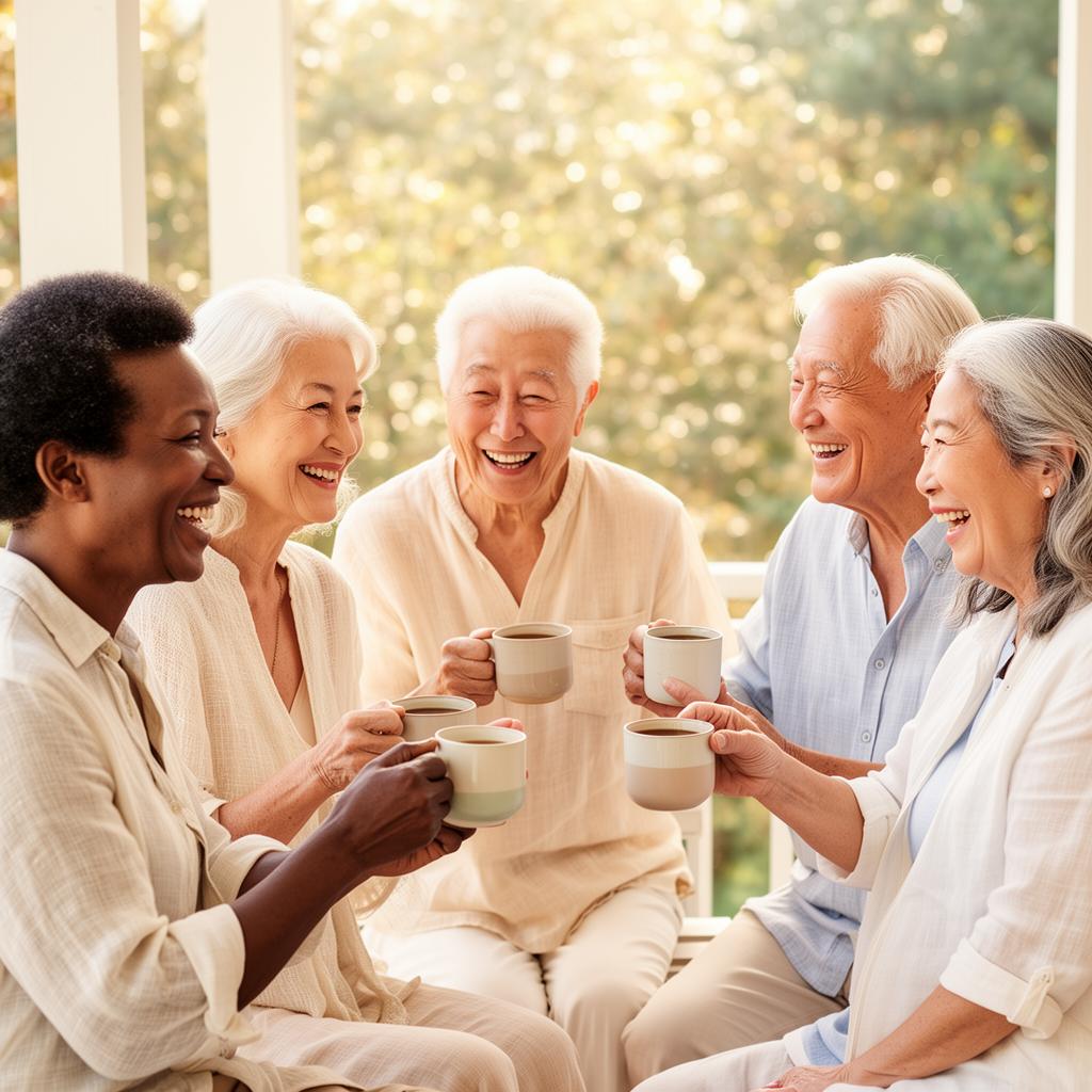 Friends sharing coffee